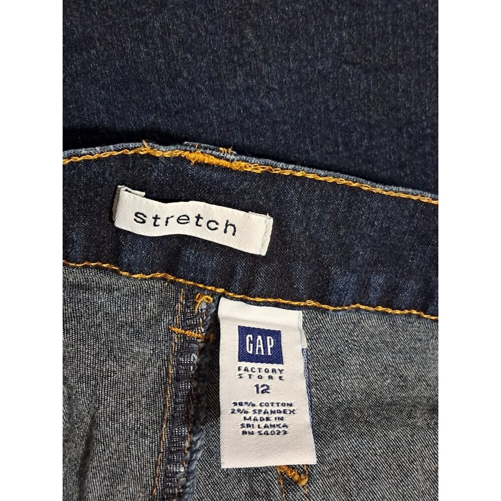 Gap High Rise Stretch Flared Jeans Girls Size 12 Dark Wash Cotton/Spandex Y2K - Picture 2 of 9